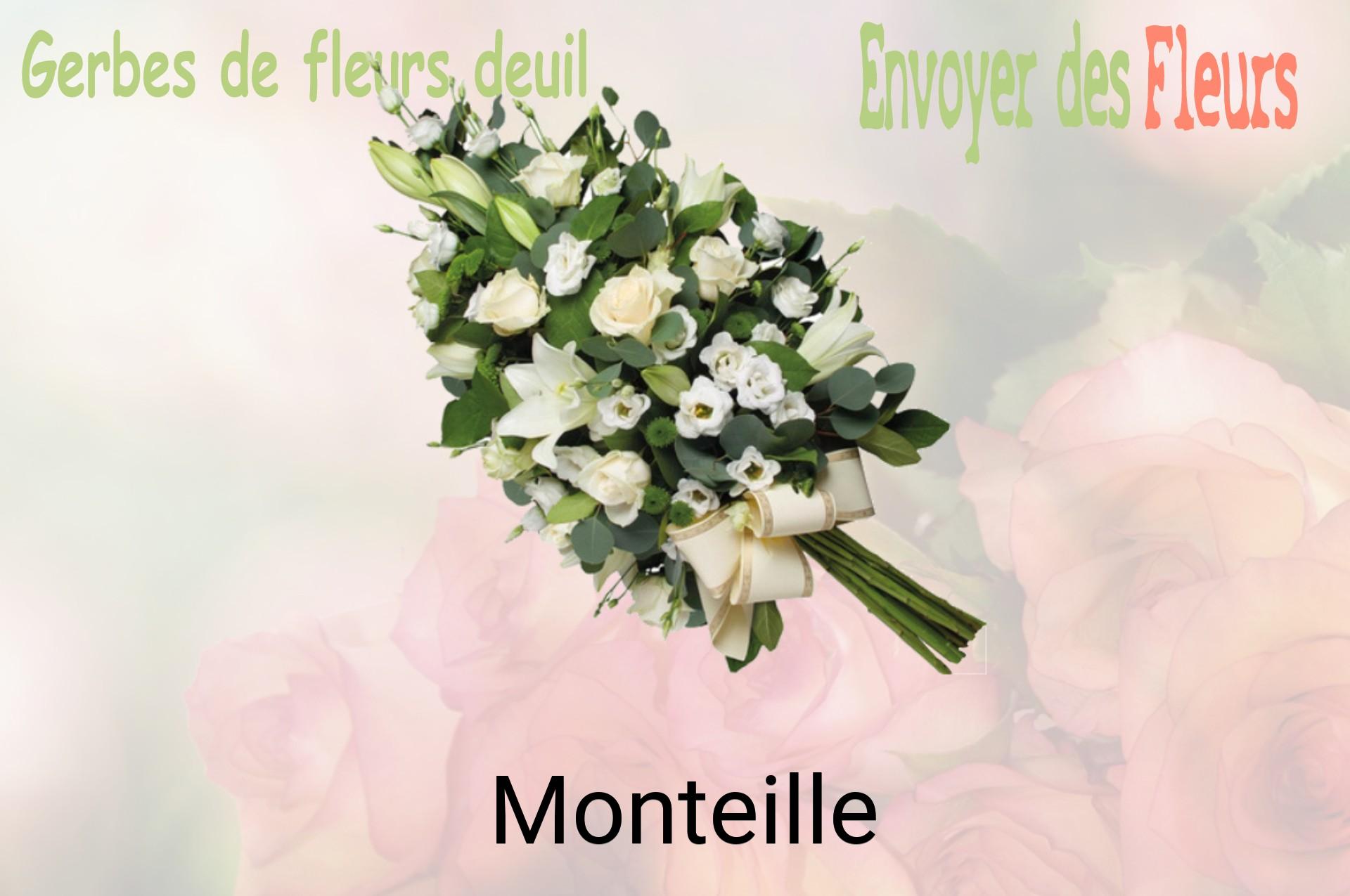 Gerbe de fleurs de deuil livrée à Monteille